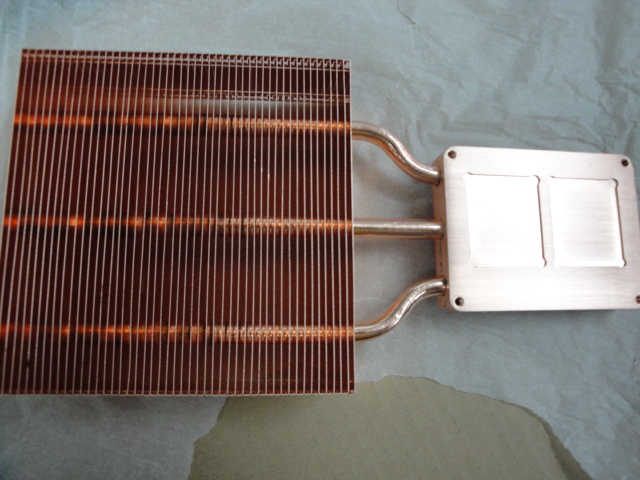 Copper Fin With Heat Pipes Copper Base Soldering Process