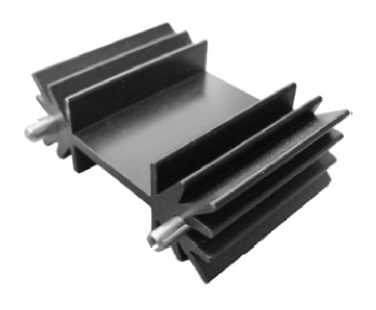 TO127 Extrusion Heat Sink Black Anodized